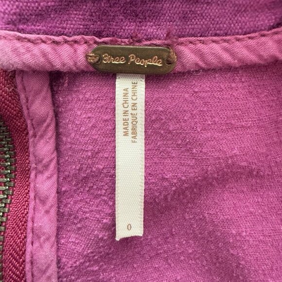 Free People Velvet Mini Skirt Size 0 Fuchsia Purple Festival Glam Boho Party‎ - Picture 4 of 5